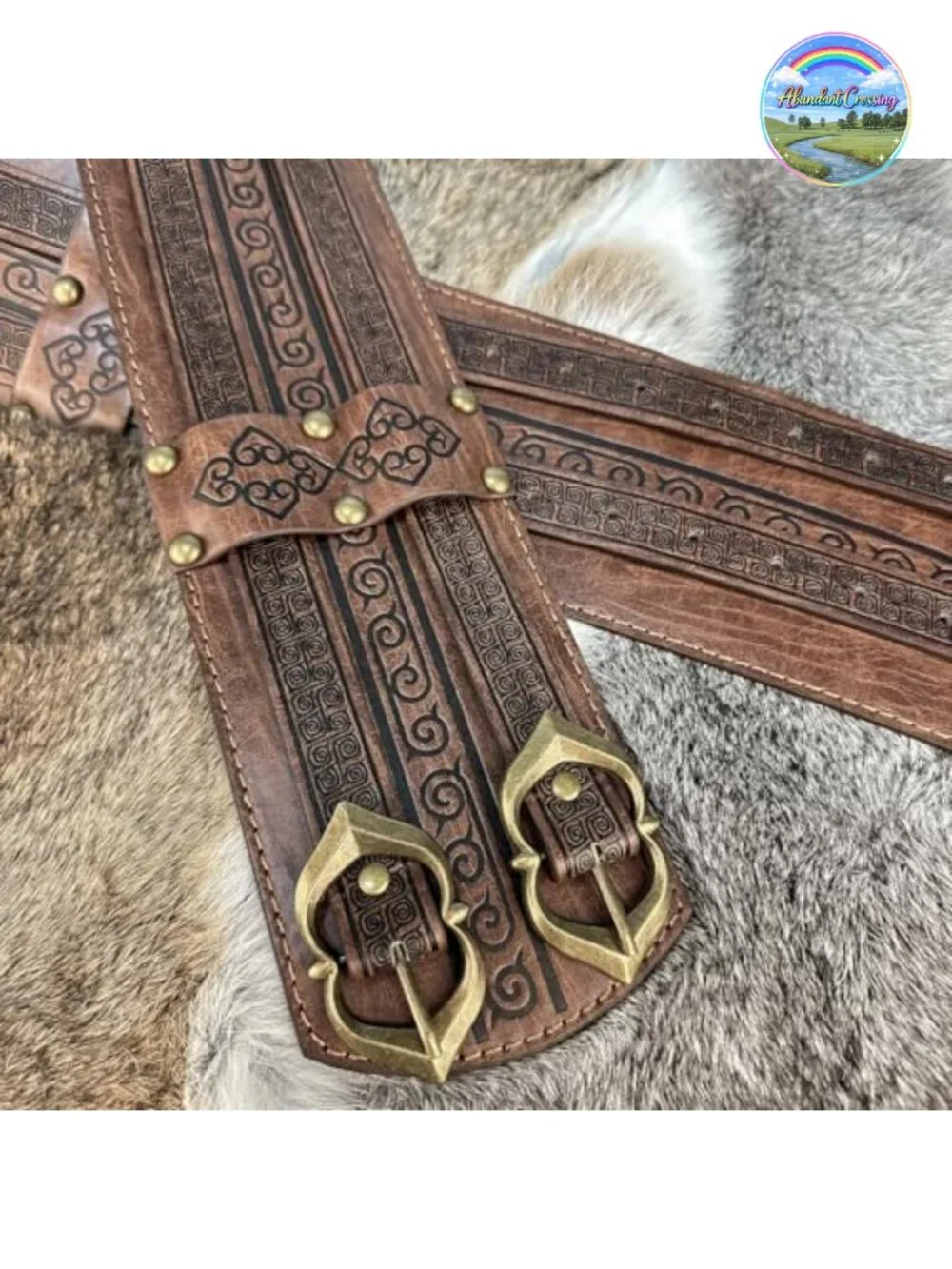 Viking Wide Belt Faux Leather Medieval Corset LARP Costume